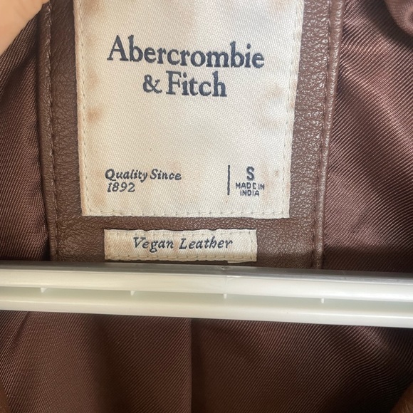 ABERCROMBIE BROWN LEATHER JACKET - Picture 3 of 4